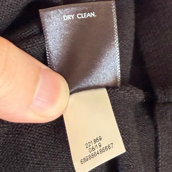 Jason Wu Ribbed Black Skater Sweater Dress in Black Sequin Cuffs Large NYE LBD - Picture 7 of 7